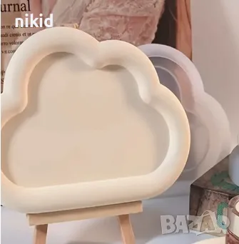 3d облак основа подложка рамка пано сииконов молд форма фондан шоколад гипс декор, снимка 2 - Форми - 47477126