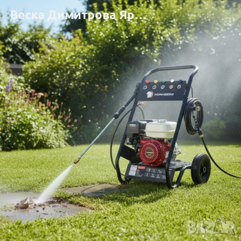 Бензинова водоструйка Nürnberg 7.0 HP – 3000 PSI мощ за безкомпромисно почистване