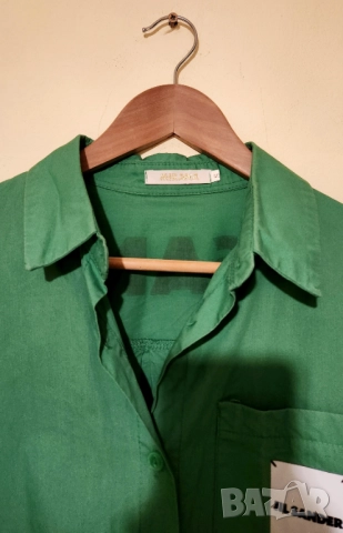 Зелена оверсайз риза Jil Sander, снимка 2 - Ризи - 52828343