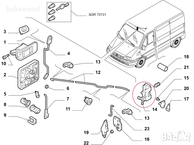 Брава за плъзгаща врата за Peugeot Boxer 1 (1994-2006), снимка 6 - Части - 44613259
