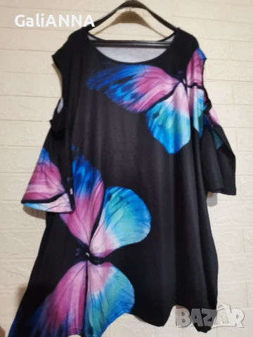 СТРАХОТНА ТУНИКА С ИЗРЯЗАН РЪКАВ 4XL-5XL, снимка 2 - Туники - 51010177