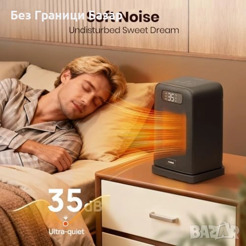 Нова печка 1500W Електрически отоплител ECO термостат дистанционно 12H, снимка 5 - Отоплителни печки - 53375022