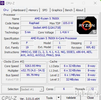 Gaming PC с Ryzen 5 7600X/ 32GB DDR5/ RX 6800 16GB/ 512GB/ 750W, снимка 7 - Геймърски - 56118896