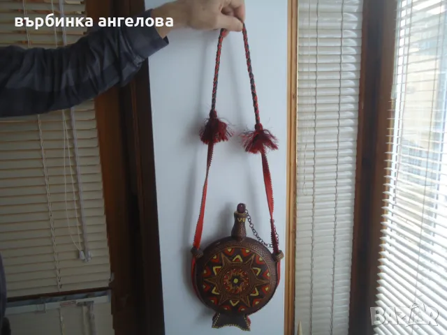 Бъклица, дървена,ръчно рисувана, шарки с пирограф, снимка 10 - Колекции - 49695912