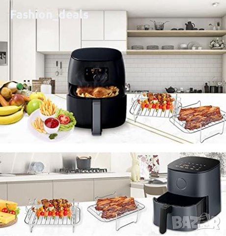 Нови 2бр. стойки за фритюрник Air Fryer с двойна кошница/Неръждаема стомана, снимка 2 - Други стоки за дома - 41282035