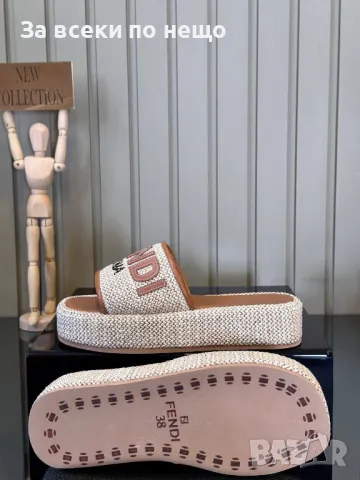 Fendi Дамски Чехли На Платформа Фенди Код E282, снимка 4 - Чехли - 50415547