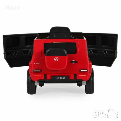ТОП ЦЕНА!НОВО!Акумулаторен джип Mercedes-Benz G580 RED с 12V батерия,МЕКИ ГУМИ,кожена седалка,USB, снимка 5 - Детски велосипеди, триколки и коли - 56125037