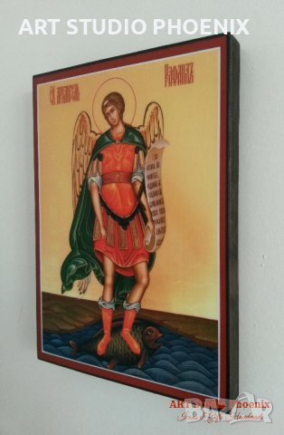 Икона на Свети Архангел Рафаил ikona Sveti Arhangel Rafail, снимка 3 - Картини - 16313286