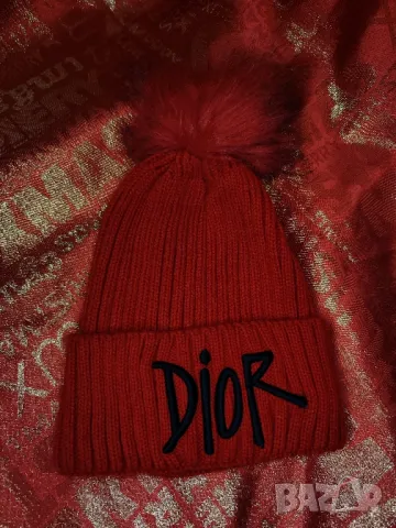 Dior Зимна дамска шапка с бродерия, снимка 3 - Шапки - 48269599