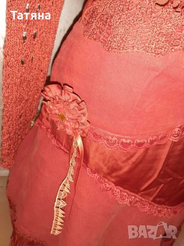 Сет от джинсова пола и блузка от плетиво, снимка 3 - Комплекти - 35842202