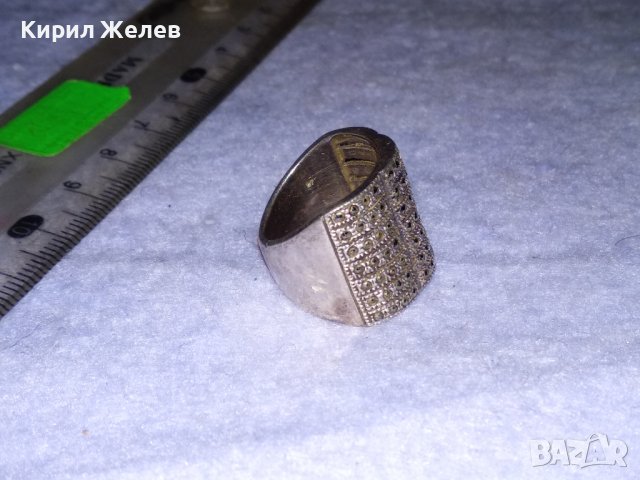 СКЪПОЦЕНЕН СРЕБЪРЕН АЖУРЕН ФЕШЪН АРТ ПРЪСТЕН СРЕБРО 925 с ФАСЕТИРАНИ МАРКАЗИТИ 21381, снимка 5 - Пръстени - 41388924