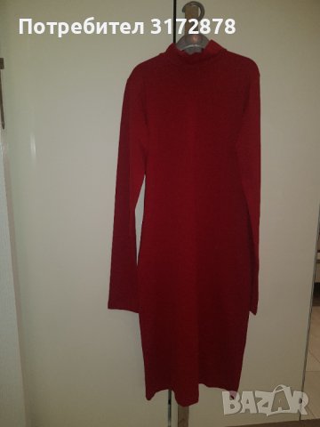 Червена рокля с поло яка