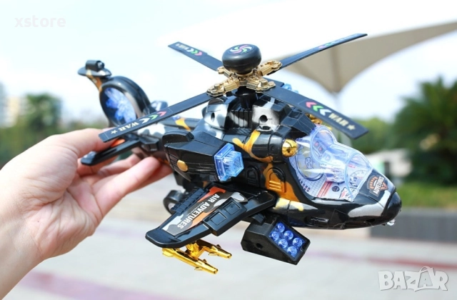 Светеща, електрическа, музикална играчка хеликоптер , снимка 3 - Музикални играчки - 52740479