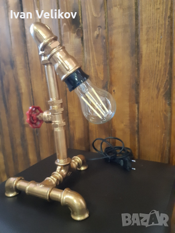 Настолна лампа в индустриален стил, снимка 2 - Настолни лампи - 44840771