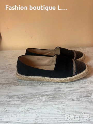 Черни мокасини от велур и кожа с камъчета 39 номер 🖤, снимка 4 - Дамски елегантни обувки - 51893260