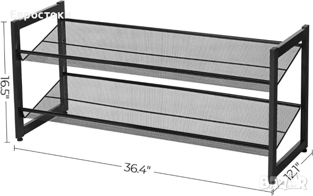 Метална поставка за обувки SONGMICS, рафт за съхранение на обувки с възможност за подреждане , снимка 4 - Други - 49427566