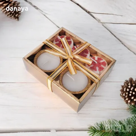 5291 Комплект коледни свещи в подаръчна опаковка