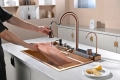 Розово злато - Мултифункционална кухненска мивка с двоен водопад, снимка 11