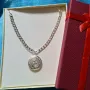 Елегантен и стилен,нов сребърен ланец с отваряема, масивнависулка. В подаръчна кутия.., снимка 1