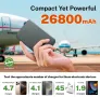 Магнитна безжична външна батерия, 26800 mAh бързо преносимо зарядно устройство, USB C вход и изход, снимка 6