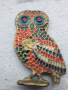 Бухал сова бронз емайл, снимка 1 - Антикварни и старинни предмети - 36129174
