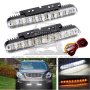 LED Дневни светлини с мигач за джипове и леки коли 12V, снимка 1