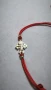 Гривна против уроки. гривничка от червен конец и сребърни елементи пробва 925, снимка 1