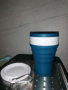 Туристическа сгъваема чаша с карабинер, снимка 1 - Термоси - 44594366