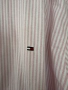 Чисто нова мъжка риза Tommy Hilfiger Classic Fit с дълъг ръкав, дизайн розово  бяло райе, размер XXL, снимка 3