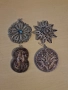 колие медальон висулка филиграм сребро 4 броя, снимка 1