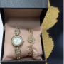 Елегантен комплект часовник и гривна с камъни цирконии, снимка 1 - Дамски - 44524911