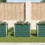 vidaXL Градинска висока леха поцинкована стомана 100x40x77 см зелена, снимка 3