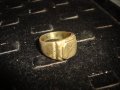 СТАР ПОЗЛАТЕН БРОНЗОВ ПРЪСТЕН ОРНАМЕНТИРАН РЪЧНО МАЙСТОРСКА АРТ ДЕКО ИЗРАБОТКА МАСИВЕН 18161, снимка 6