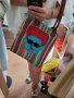 MIELIE екстравагантна чанта,плетена шарена, снимка 2