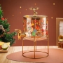 Стъклен диспенсър за напитки 2.6 L с коледен дизайн и златиста стойка, снимка 7