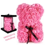 Мече от рози в луксозна кутия – розово, романтичен подарък за Св. Валентин, снимка 1