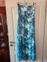 Ефирна дълга тюркоазена  елегантна ежедневна рокля тропик палми тропически принт , снимка 2