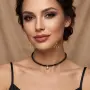 Ръчно изработено колие - чокър цирконий и ествествени камъни / естествени перли, снимка 1