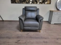 Тъмно сив кожен фотьойл La-z-boy с електрически релаксиращ механизъм, снимка 1