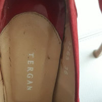 Високи червени обувки tergan , снимка 5 - Дамски обувки на ток - 36311367