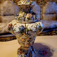 Голяма антикварна ваза с капак 038, снимка 8 - Антикварни и старинни предмети - 39339953