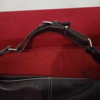 Италианска тъмнокафява дамска чанта естествена кожа, снимка 3 - Чанти - 41787809