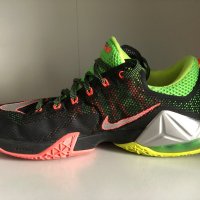 Nike LeBron 12 Low Remix Sneaker sz 10 Black/Metallic Silver-Green 724557-003, снимка 6 - Кецове - 38837819