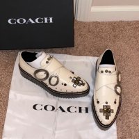 Coach Western Creeper дизайнерски кожени обувки с шипове номер 39- 40, снимка 1 - Дамски елегантни обувки - 40240618