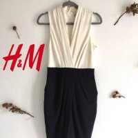 Рокля H&M в бяло и черно, снимка 1 - Рокли - 37394212