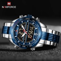 Мъжки часовник Naviforce Digital Sport Watch, Син / Сребрист, снимка 3 - Мъжки - 40246276