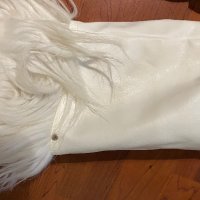 Палто от еко кожа, бяло с яка, снимка 5 - Палта, манта - 38816199