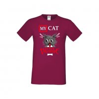 Мъжка тениска Свети Валентин My Cat Is My Valentine 3, снимка 5 - Тениски - 35715844
