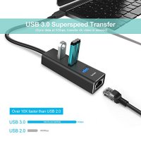 Хъб Techole с 3 USB 3.0 порта и Gbit LAN RJ45, алуминиев, снимка 4 - Мрежови адаптери - 34830319