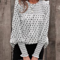 Дамска блуза на точки в ренесансов стил с дълги ръкави, 4цвята , снимка 2 - Блузи с дълъг ръкав и пуловери - 42417308